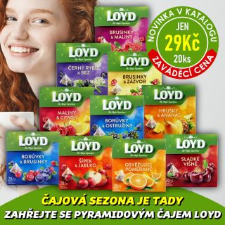 💥 ZAVÁDĚCÍ CENA ☕🌿🌸🍑 LOYD Pyramidové čaje 20ks - různé varianty. Oblíbené stylové přírodní čaje v originálních...