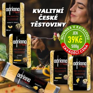 🔥 DNES ZA SUPER CENU 🍝🇨🇿 ADRIANA PASTA - 100% SEMOLINA - Těstoviny z tvrdé pšenice 500g 🛒...
