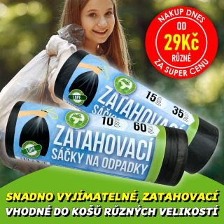 💥 NAKUP DNES ZA SUPER CENU 🗑️👍 Kvalitní černé zatahovací sáčky na odpadky jsou vhodné pro odpadkové koše, popelnice i...