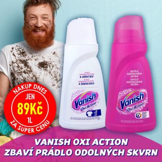 💥 NAKUP DNES ZA SUPER CENU 👍👕✨🌸 VANISH OXI ACTION - Tekutý odstraňovač skvrn bez chloru 1L (10dávek) Legendární VANISH OXI...