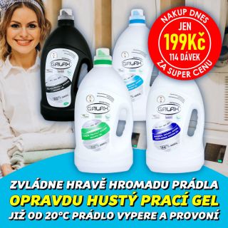 💥 NAKUP DNES ZA SUPER CENU 🤗 Oblíbený velký hustý GALAX Prací gel 4L (114dávek) 👨‍👩‍👧‍👦 Kvalitní německý koncentrovaný...