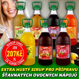 💥 NAKUP DNES ZA SUPER CENU 😋🍹🧃 ZON EXTRA HUSTÝ Sirup 3L VELKÉ BALENÍ - EXTRA HUSTÝ SIRUP - Připravte si svůj oblíbený...