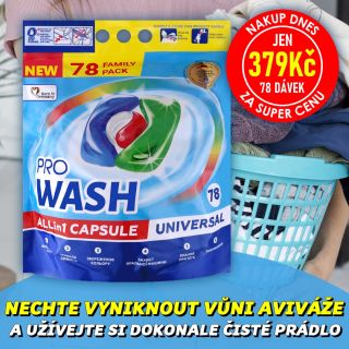 💥 NAKUP DNES ZA SUPER CENU 🚀🌸💦👕 PROWASH ALL in 1 CAPSULE Prací kapsle 78ks - UNIVERSAL VELKÉ BALENÍ - Účinný moderní...